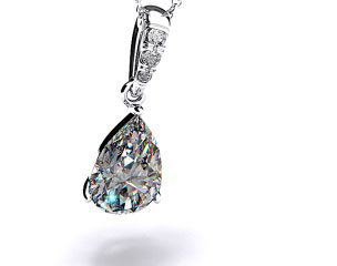 18k White Gold Pave Bail Pendant Setting